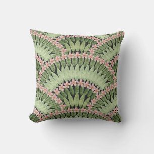 Hand Painted Tropical Flowers Pattern Cushion