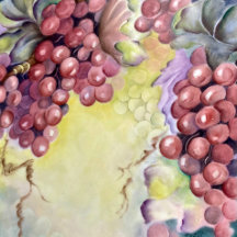 Hand-Painted Tuscan Grapes Cocktail Napkins — Vine