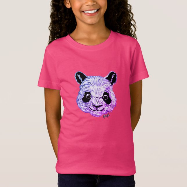 Hand Painted Twilight Panda Girl's Football Shirt (Front)