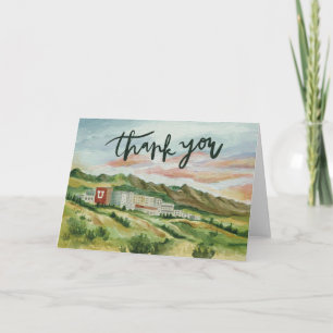 Hand-Painted University of Utah Thank You Card