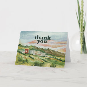Hand-Painted University of Utah Thank You Card