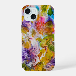 Hand-Painted Vibrant Abstract Art iPhone 15 Case