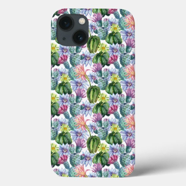 Hand Painted Watercolor Cactus Pattern Case-Mate iPhone Case (Back)