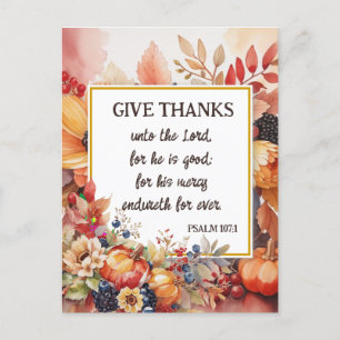 hand painted watercolor custom thanksgiving holiday postcard