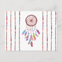 Hand Painted Watercolor Dreamcatcher Beads Feather