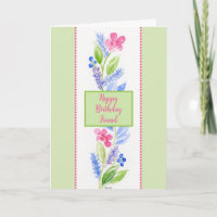 Hand Painted Watercolor Floral BIRTHDAY Friend