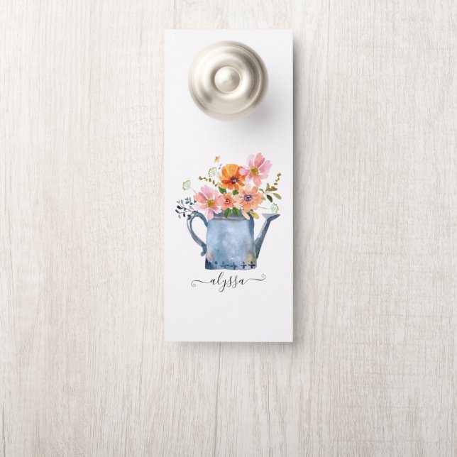Hand-Painted Watercolor Floral Door Hanger (On Knob)