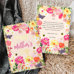 Hand-Painted Watercolor Floral Garden Mother's Day<br><div class="desc">Celebrate Mom with a card as vibrant and beautiful as she is. This "Happy Mother’s Day" real foil pressed greeting features a lush, hand-painted watercolor design overflowing with pink roses, yellow ranunculus, delicate daisies and foil pressed confetti. Charming bumblebees and butterflies flutter through the floral border, adding a touch of...</div>