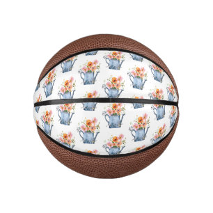 Hand-Painted Watercolor Floral Mini Basketball