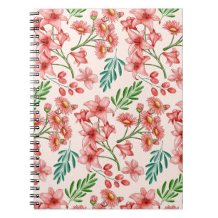 Hand Painted Watercolor Floral Pattern-54098 Notebook