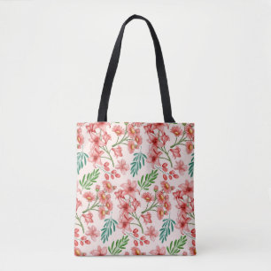 Hand Painted Watercolor Floral Pattern-54098 Tote Bag
