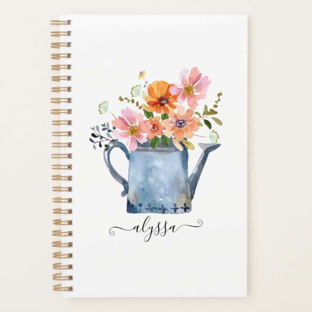 Hand-Painted Watercolor Floral Planner (Front)