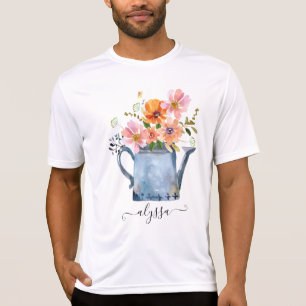 Hand-Painted Watercolor Floral T-Shirt