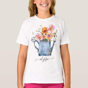 Hand-Painted Watercolor Floral T-Shirt