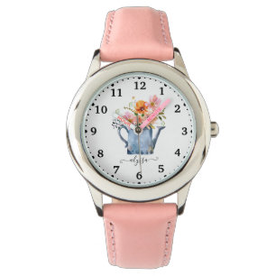 Hand-Painted Watercolor Floral Watch