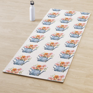 Hand-Painted Watercolor Floral Yoga Mat