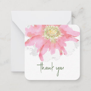 Hand Painted Watercolor Flower Custom Thank You Card