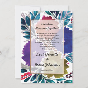 Hand-painted watercolor Flower Wedding Invitation