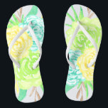 Hand Painted Watercolor Flowers Jandals<br><div class="desc">Girly and sweet watercolor flowers in aqua and yellow perfect for spring,  summer,  as well as for bride,  bridesmaids,  mother of the bride,  mother of the groom,  maid of honour,  flower girl gifts,  and more!</div>