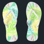 Hand Painted Watercolor Flowers Jandals<br><div class="desc">Girly and sweet watercolor flowers in aqua and yellow perfect for spring,  summer,  as well as for bride,  bridesmaids,  mother of the bride,  mother of the groom,  maid of honour,  flower girl gifts,  and more!</div>