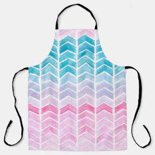 Hand painted watercolor gradient geometric blue an apron