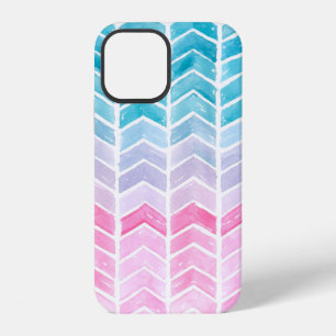 Hand painted watercolor gradient geometric blue an iPhone 12 case