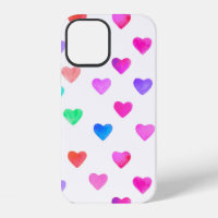 hand painted watercolor hearts pattern Valentine's