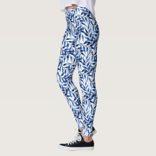 Hand Painted Watercolor Ink Pattern Leggings
