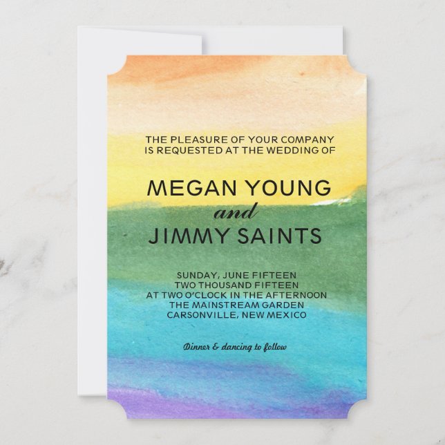 hand painted watercolor invitation (Front)