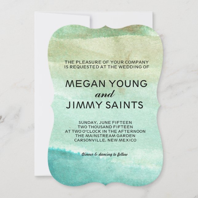hand painted watercolor invitation (Front)