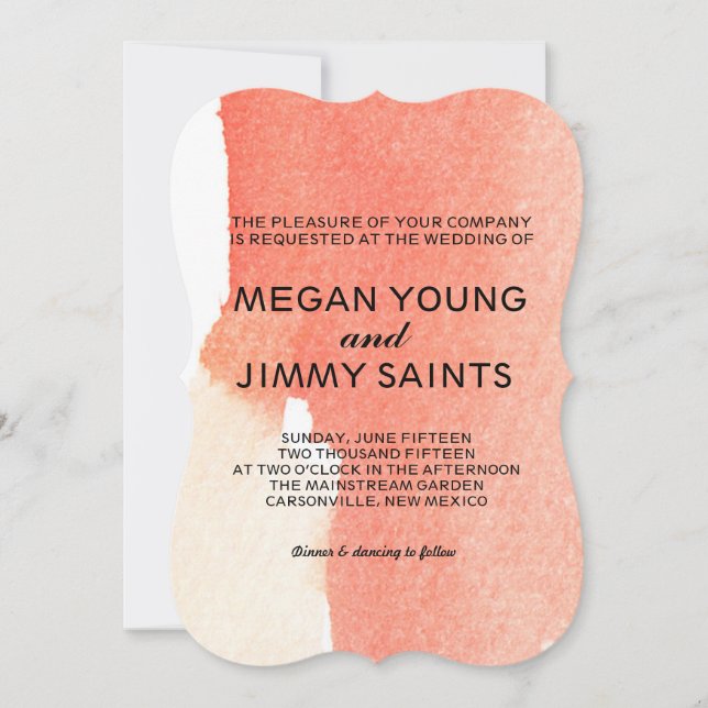 hand painted watercolor invitation (Front)