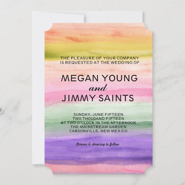 hand painted watercolor invitation (Front)