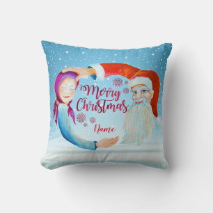 Hand-painted Watercolor Magical Santa Claus Cushion