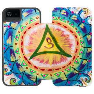 Hand Painted Watercolor Om Mandala  Incipio Watson™ iPhone 5 Wallet Case