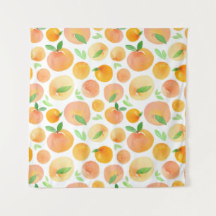 Hand-painted watercolor peaches: seamless. tapestry