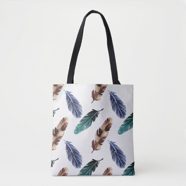 Hand painted watercolor seamless pattern with colo tote bag (Front)