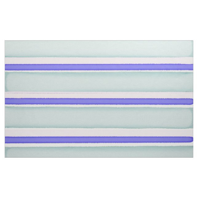 Hand painted watercolor stripes blue tones fabric (Yard)