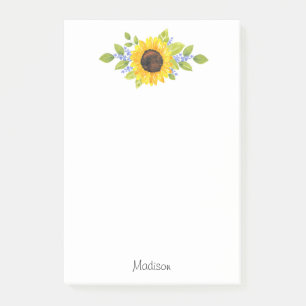 Hand Painted Watercolor Sunflower Swag Post-it Notes