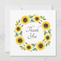 Hand Painted Watercolor Sunflower Wreath