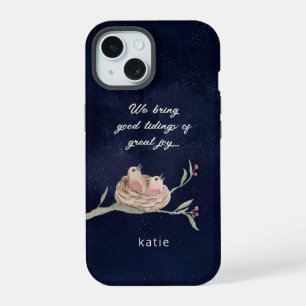 Hand Painted Watercolor Tidings Of Great Joy iPhone 15 Case