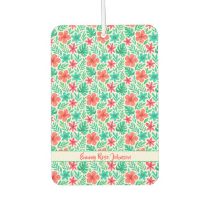 Hand-painted Watercolor Tropical Flowers Car Air Freshener