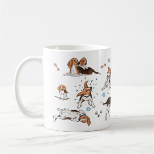 Hand painted watercolour beagle coffee mug Dog l