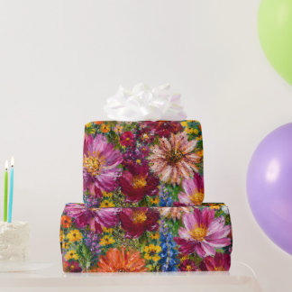 Hand Painted Wildflower Gift Wrap | Colourful