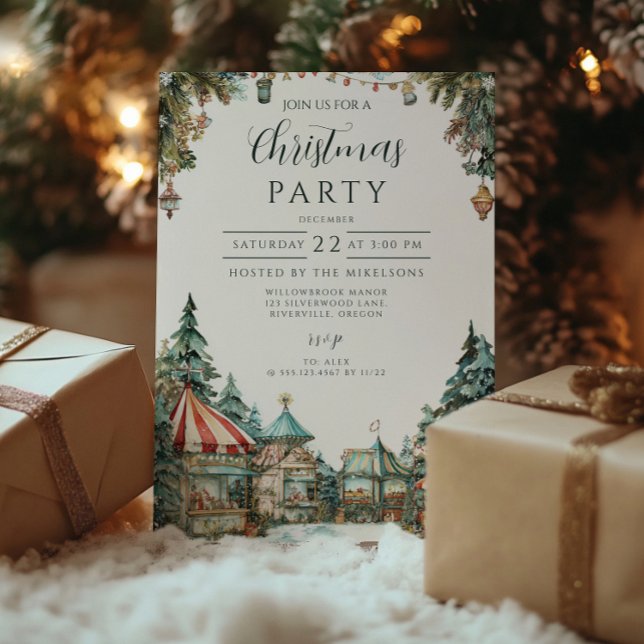 Hand-Painted Winter Village Invitation (Creator Uploaded)