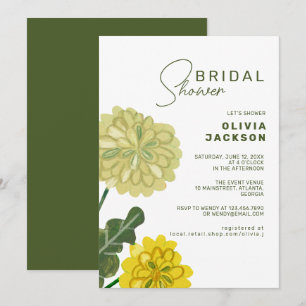 Hand Painted Yellow Floral Bridal Shower Invitation