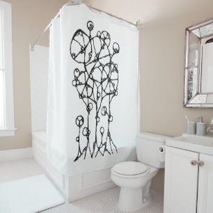 Hand Painting - Abstract Tree Group 1 Shower Curtain