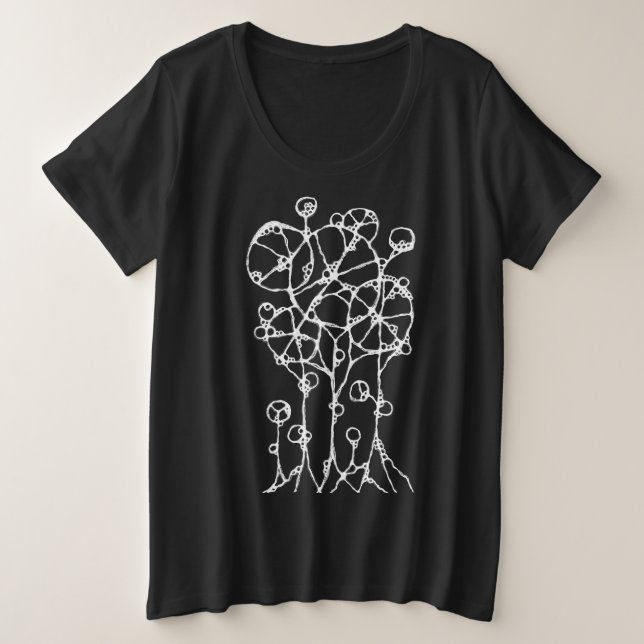 Hand Painting - Abstract Tree Group 2 Plus Size T-Shirt (Design Front)