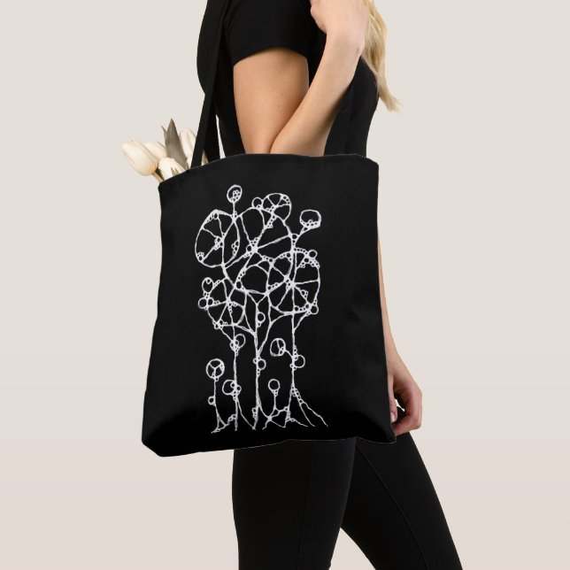 Hand Painting - Abstract Tree Group 2 Tote Bag (Close Up)