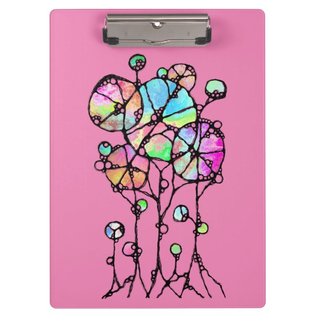 Hand Painting - Abstract Tree Group 3 + 4 Clipboard (Front)