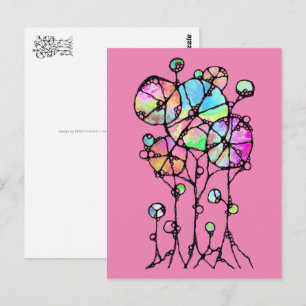 Hand Painting - Abstract Tree Group 3 Postcard